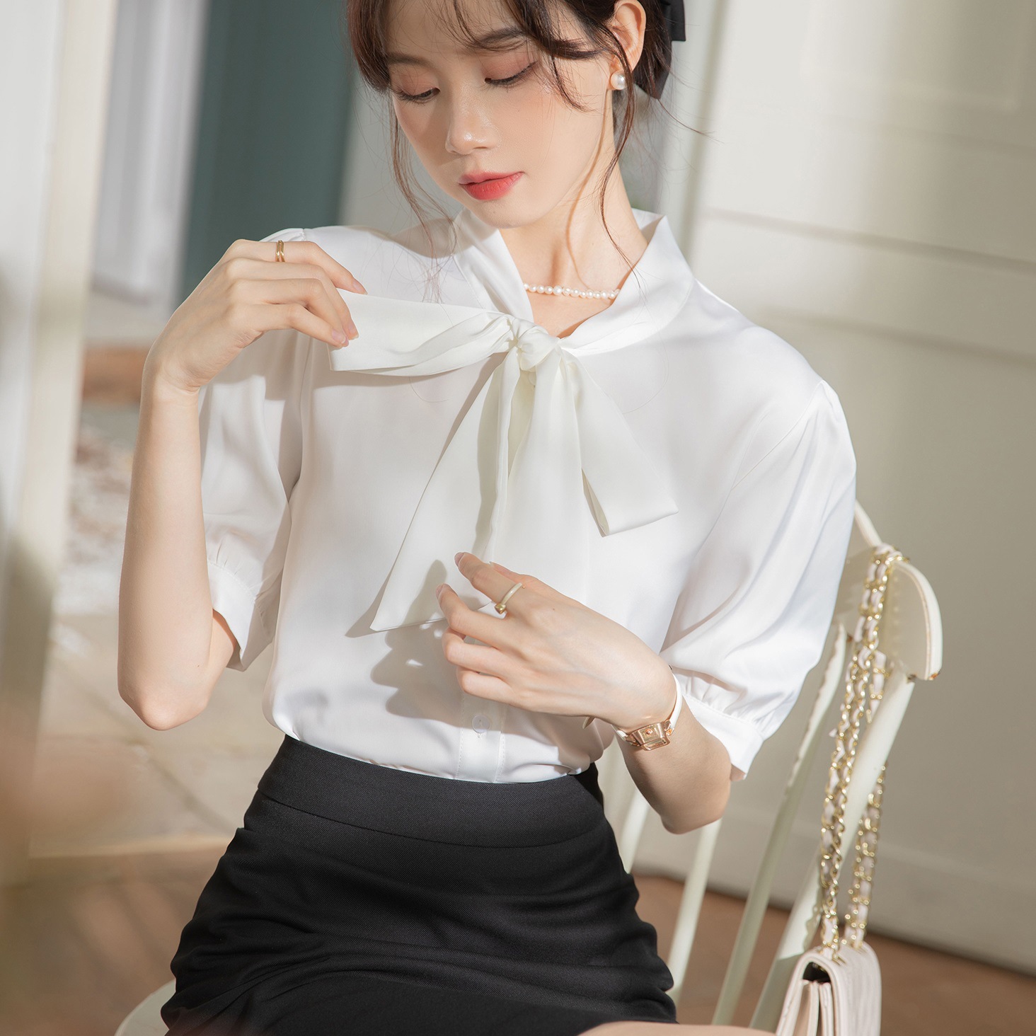 Summer shirt with bow