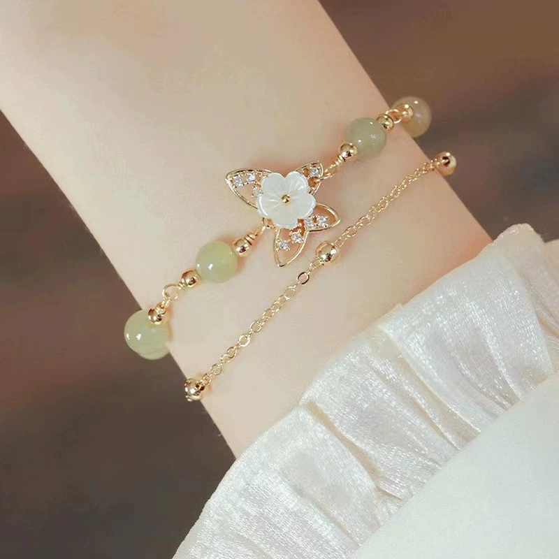 2024 новый браслет-бабочка браслет двухслойный стек, легкий роскошный нишевый дизайн