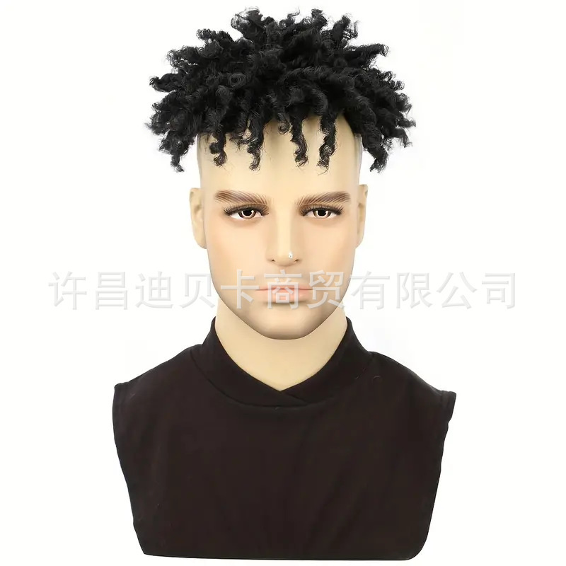 黒人 3inch 三つ編みヘアブロックヒップホップショートヘアウィッグアフリカ貿易チューブカーリードレッドヘアウィッグ|undefined