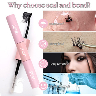 Double-headed multifunctional self-grafting segmented mascara glue bond seal remover waterproof firm glue