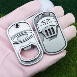 跨境爆款创意立体金属项链开瓶器镀古装饰品链条军牌吊牌项链现货