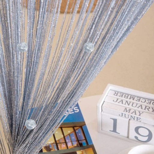 Glass beads thread curtain silver thread curtain bead curtain decorative partition door curtain Crystal Amazon foreign trade finished wedding curtain