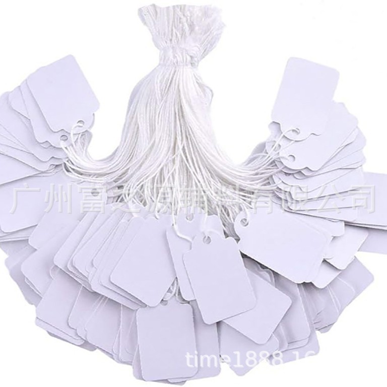 Etiqueta de Precio para Joyería de 3.5cm, Etiqueta Colgante para Joyería, Etiqueta de Papel con Número y Cordón, Etiqueta en Blanco para Escribir a Mano