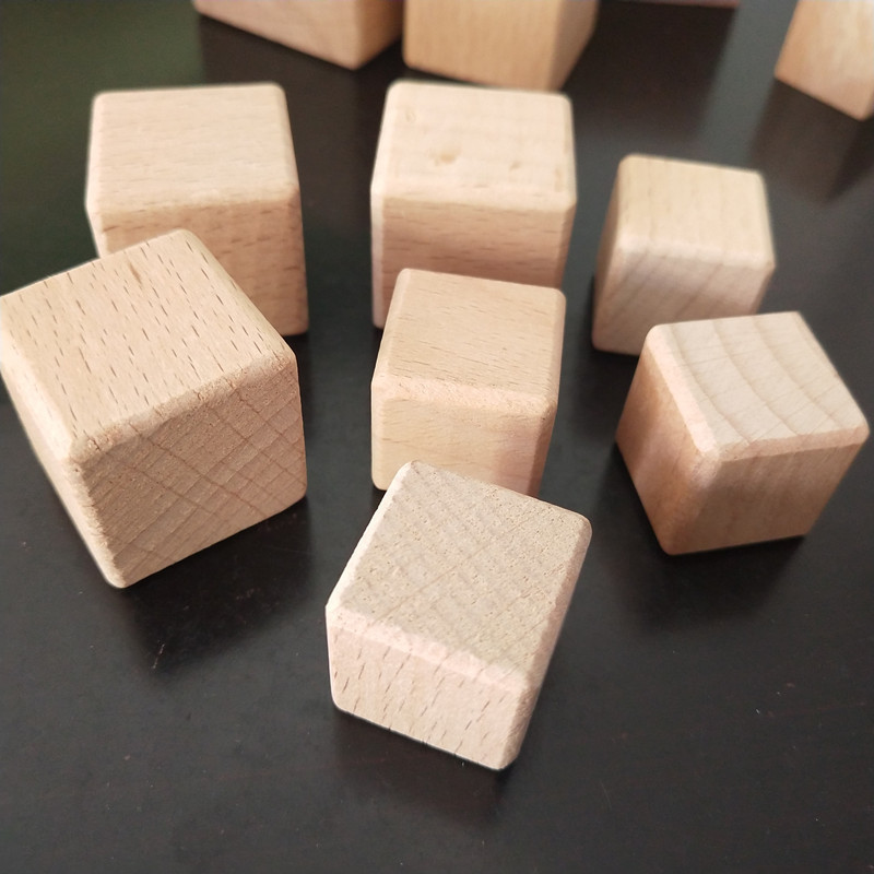 in stock wooden squares children's toys building blocks math teaching aids DIY model puzzle beech squares