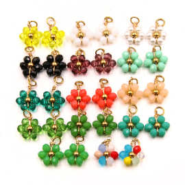14色精品爆款diy金色不锈钢挂饰彩色珠子点缀手工服饰饰品配件