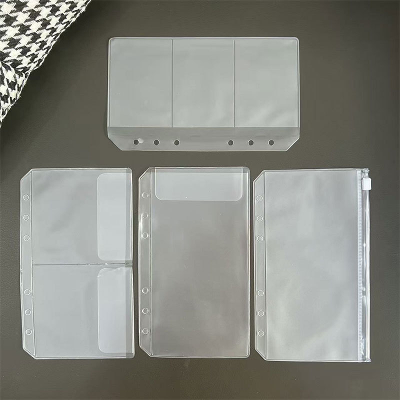 Pvc6 Hole Inner Core A6 Business Card Bag Bill Document Bag Handbook Sticker Material Loose-Leaf Notebook Zipper Storage Bag Pvc6 Hole Inner Core A6 Business Card Bag Bill Document Bag Handbook Sticker Material Loose-Leaf Notebook Zipper Storage Bag