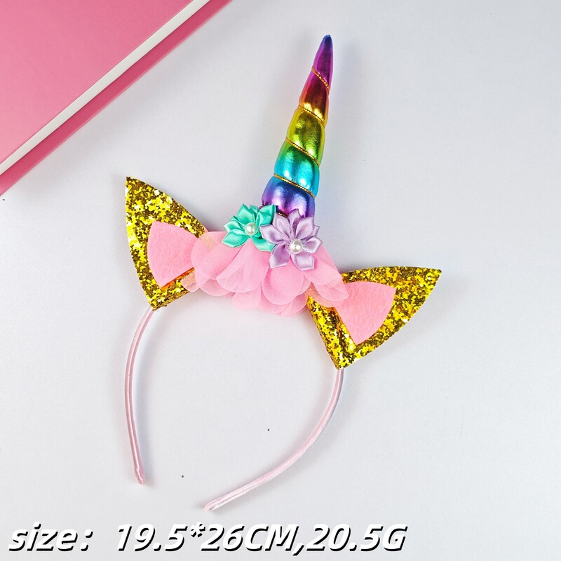 2025 外国貿易ホット販売子供のユニコーンヘッドバンド翼セット誕生日パーティーフェスティバルドレスアップアクセサリー卸売|undefined