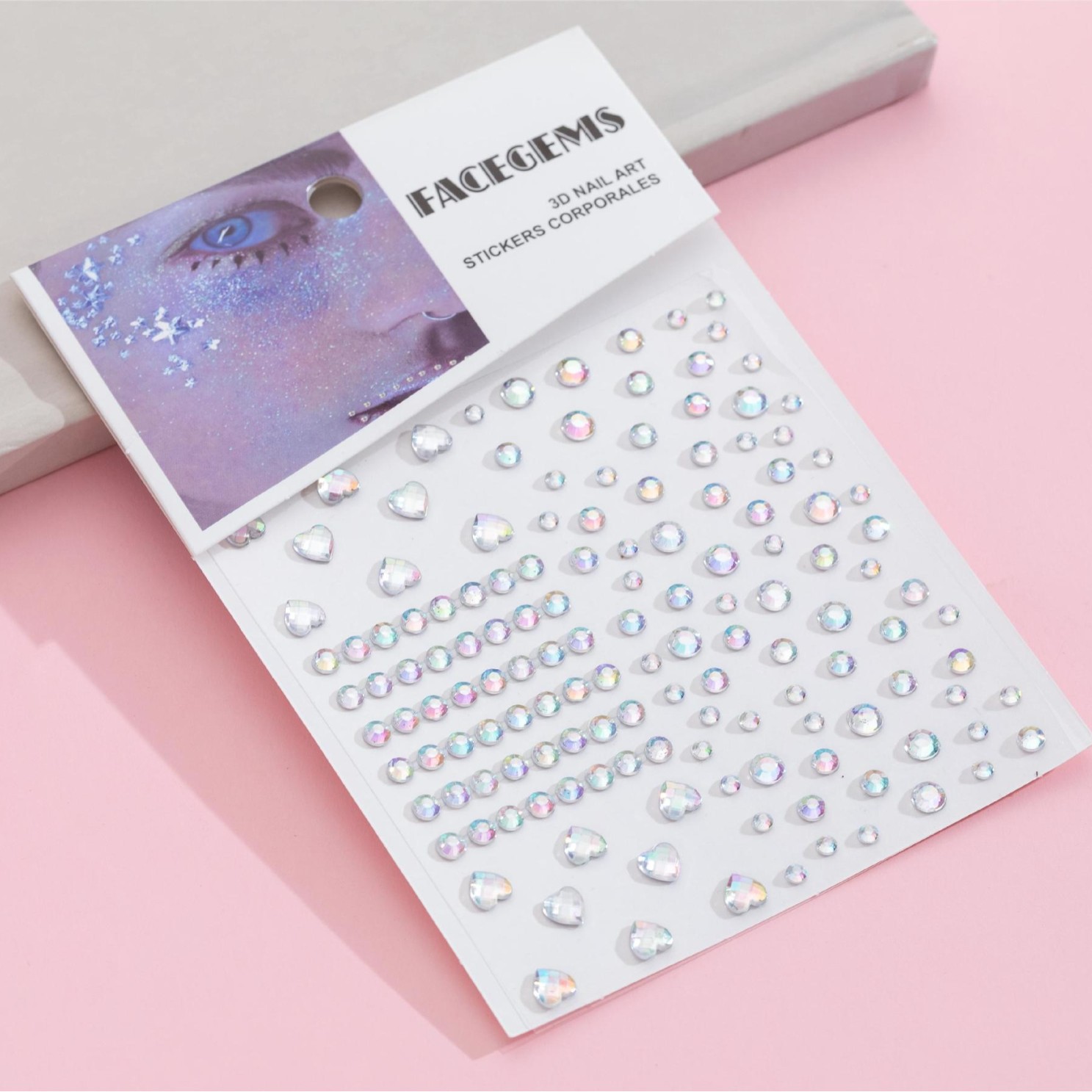 Ojo transfronterizo rhinestone perla fiesta pegamento-libre ceja pegatina ojo frente cara rhinestone pegatina acrílico diamante cara pegatina