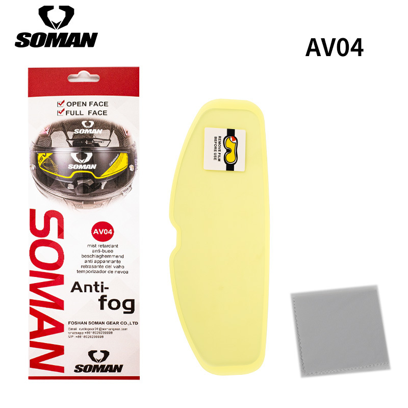 SOMAN motocicleta coche eléctrico casco anti-niebla película completa lente del casco anti-niebla pegatina casco universal anti-niebla película