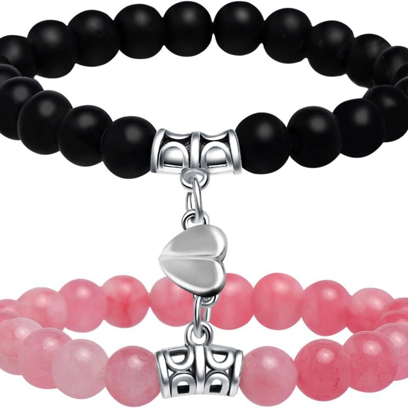 Cross-border 2-piece magnetic heart-shaped bracelet-daughter, son to mom, dad