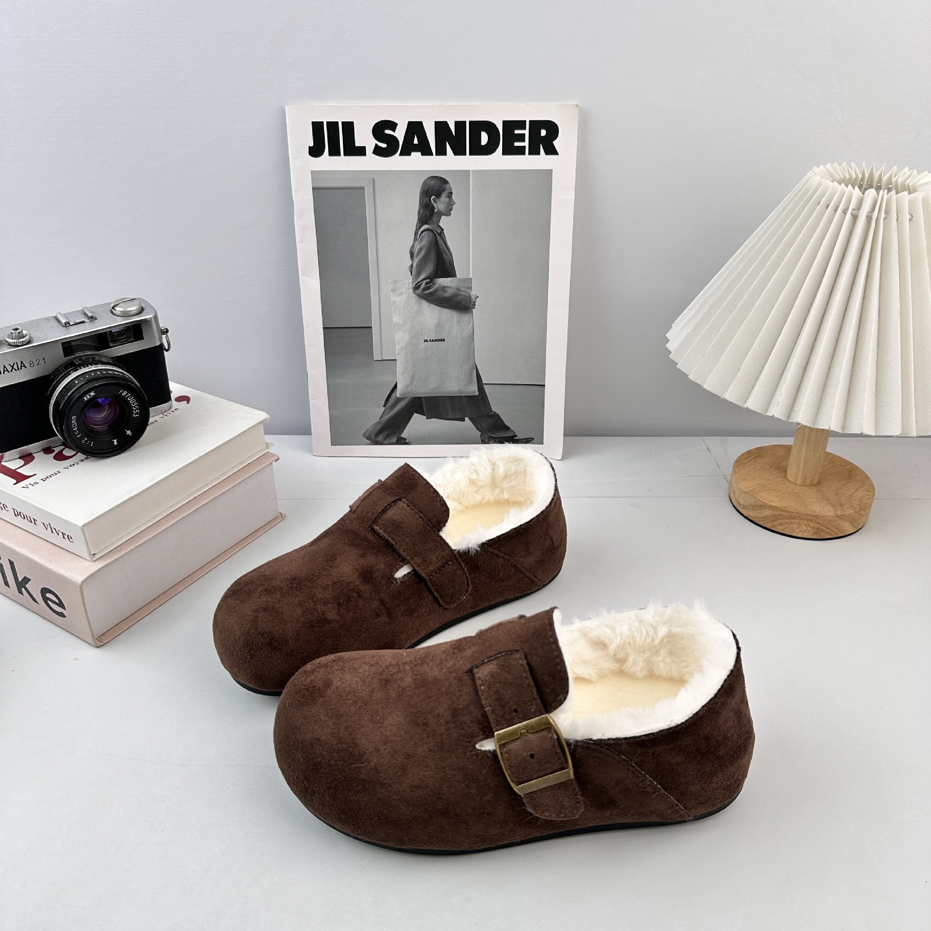 Farwave gruesa base interior aumentó la altura de los zapatos Birken 2025, nuevos zapatos de algodón de nieve perezoso, cabeza grande, hermosa, agencia de pelo image 9