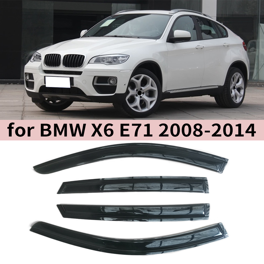 BMW Window Visors for BMW X6 E71 2008-2014, Thickened Injection Molding (Rain shield) - for-bmw-x6-e71-2008-20144pcs