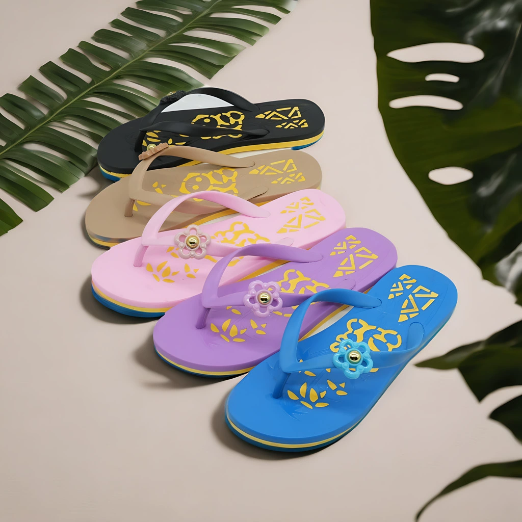 Шлепанцы, уличные женские шлепанцы, легкие, мягкие, тонкие, нескользящие, летние, пляжные, свежие, с цветочным принтом, шлепанцы