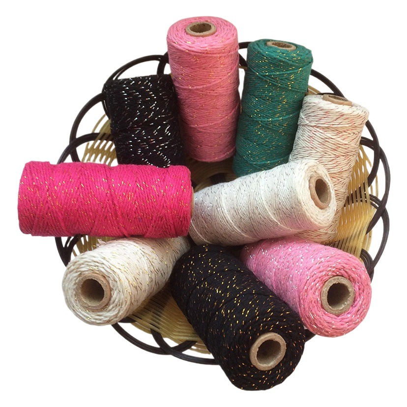 Fábrica de oro seda de alambre de plata de color cuerda de algodón hilo de algodón todo el alambre de oro todo el alambre de plata todo el alambre de cobre DIY embalaje de regalo