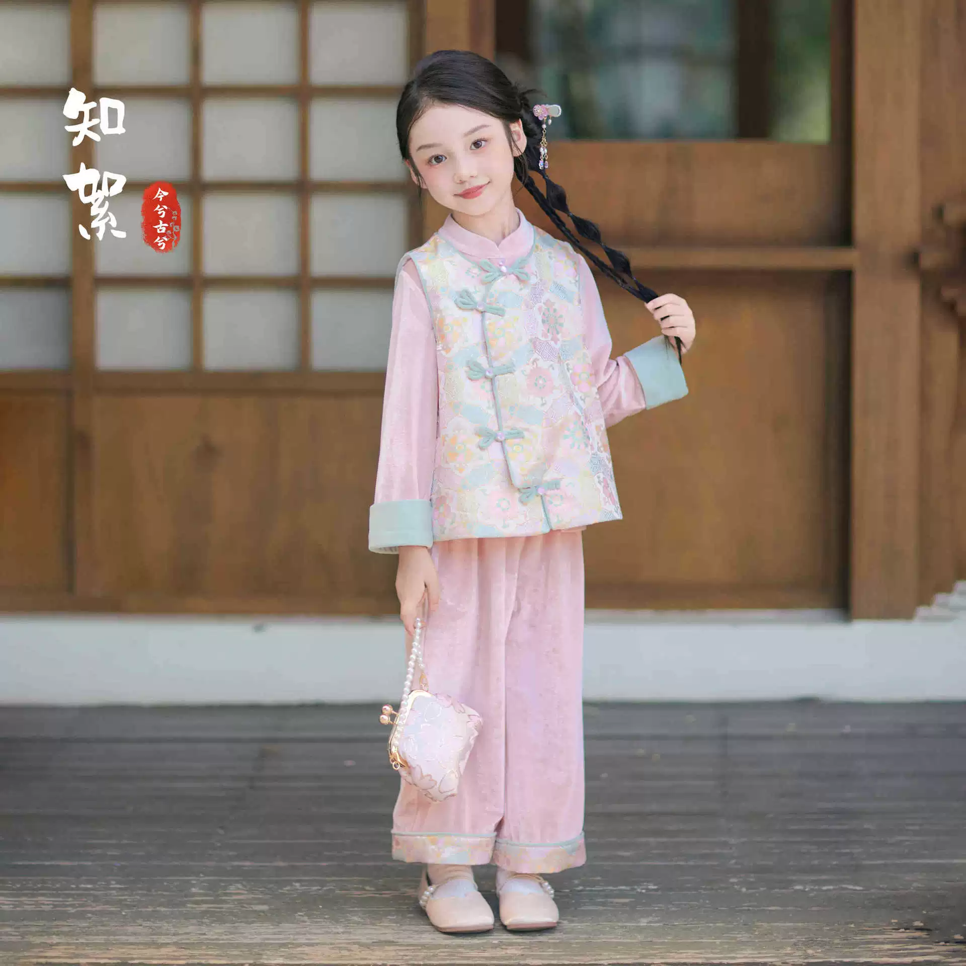 Hanfu, children's set, autumn, Chinese style