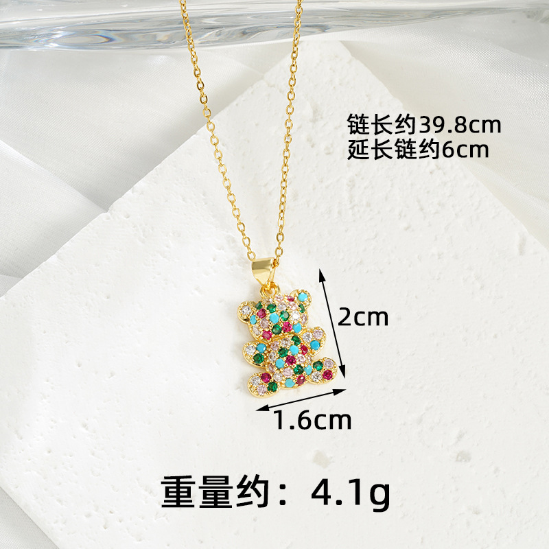 Transfronterizos Vietnam arenas collares de oro de estilo europeo y americano con diamantes osos pequeños set de pendientes femeninos no se desvanecen joyas