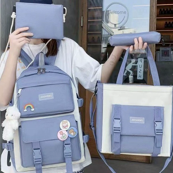 Backpack lightweight, school bag, capacious travel set for traveling, 4 piece set