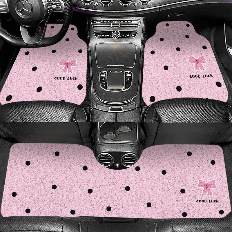 Bow Tie Car Floor Mats, Cute Cartoon Car Floor Mats, Stain-Resistant and Easy to Care For, Ready for Delivery