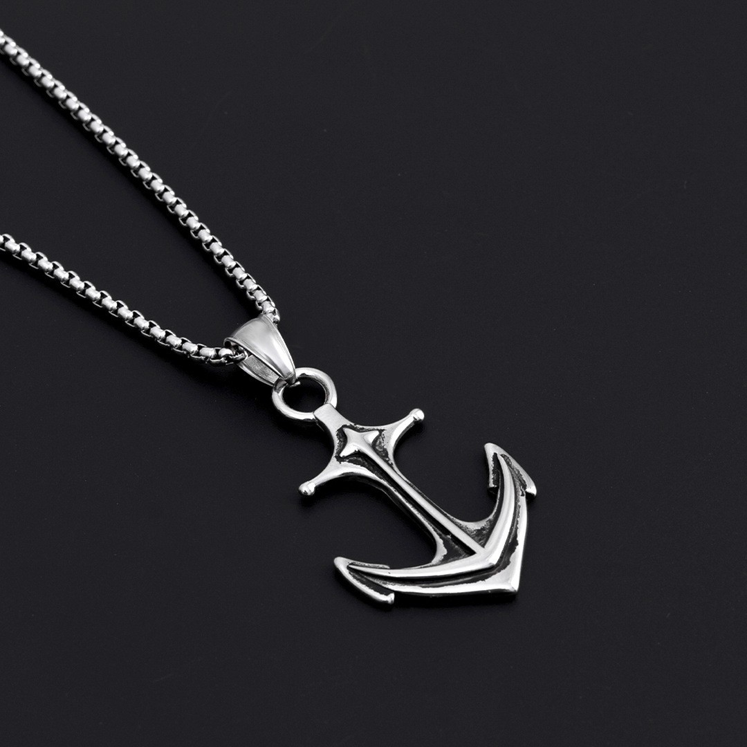 Hot selling titanium ship anchor stainless steel fashionable necklace pendant, accessory set_voghion.com