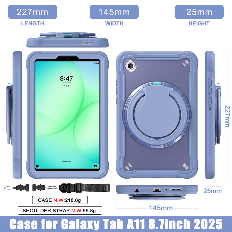 8.7inch Multifunctional Tablet Case with Shoulder Strap and Pen Slot 360 ° Rotating Stand Anti-Drop Case 8.7inch Multifunctional Tablet Case with Shoulder Strap and Pen Slot 360 ° Rotating Stand Anti-Drop Case