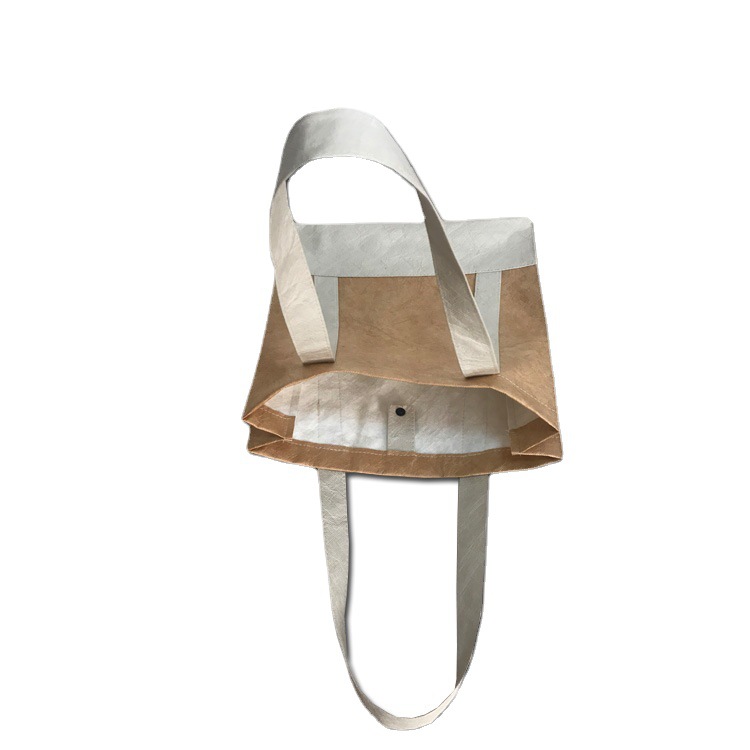 水洗牛皮纸购物袋 时尚有色杜-邦购物手提袋  丝印水洗购物袋