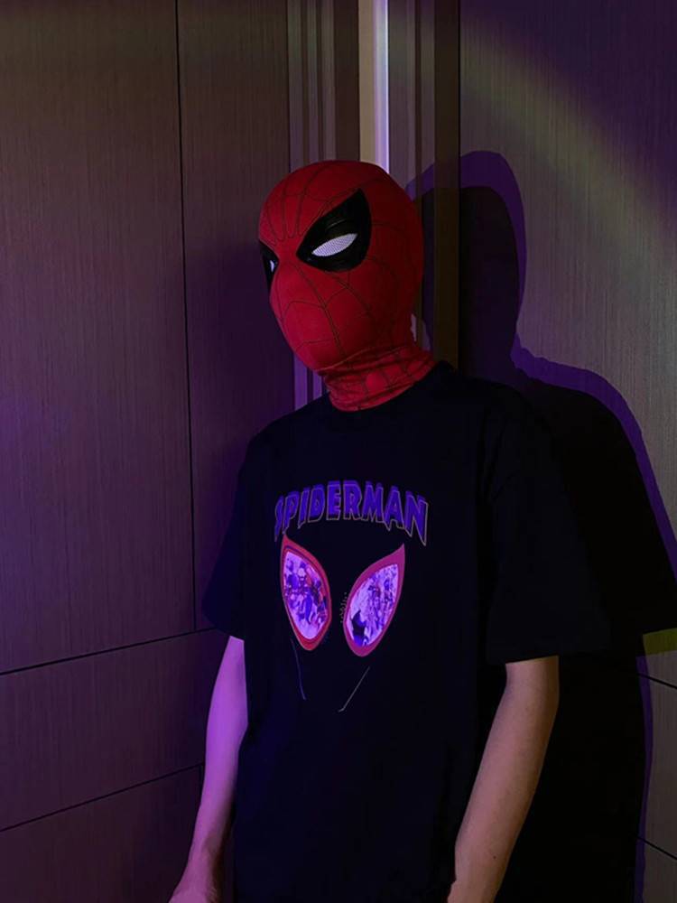 Spiderman Headgear Fully Automatic Moving Eyes Mask Hero Expedition Miles Blink Child Boy Gift
