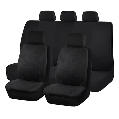 Universal seat cover — America Temu - all-black-9-piece-set-complete-set-of-five-seats