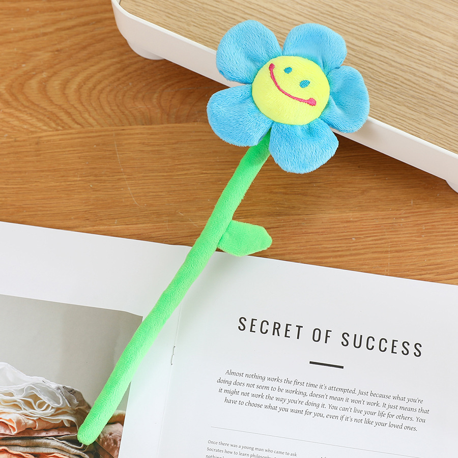 Creative Smiling Sunflower Plush Toy Rose Fabric Bouquet Curtain Flower Buckle Flower Photography Props Decoration