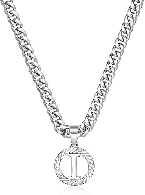 Collier cubain en or blanc, style européen et américain, 26 lettres, style clavicule, inaltérable. Bijou inaltérable._voghion.com