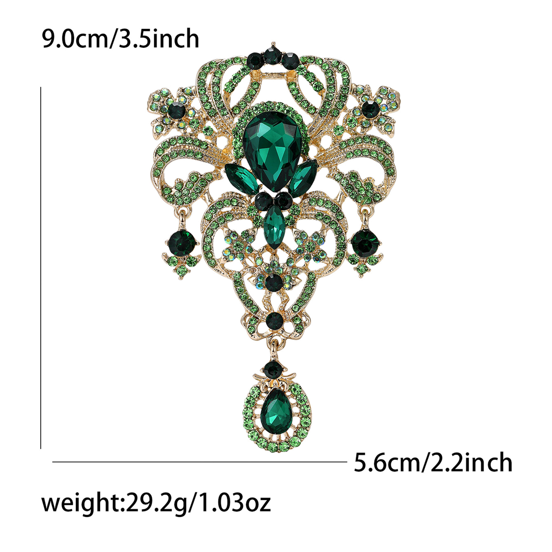 Hochwertige, luxuriöse Brosche im Palaststil aus Glas, modisches und elegantes Accessoire für Damenbekleidung._voghion.com