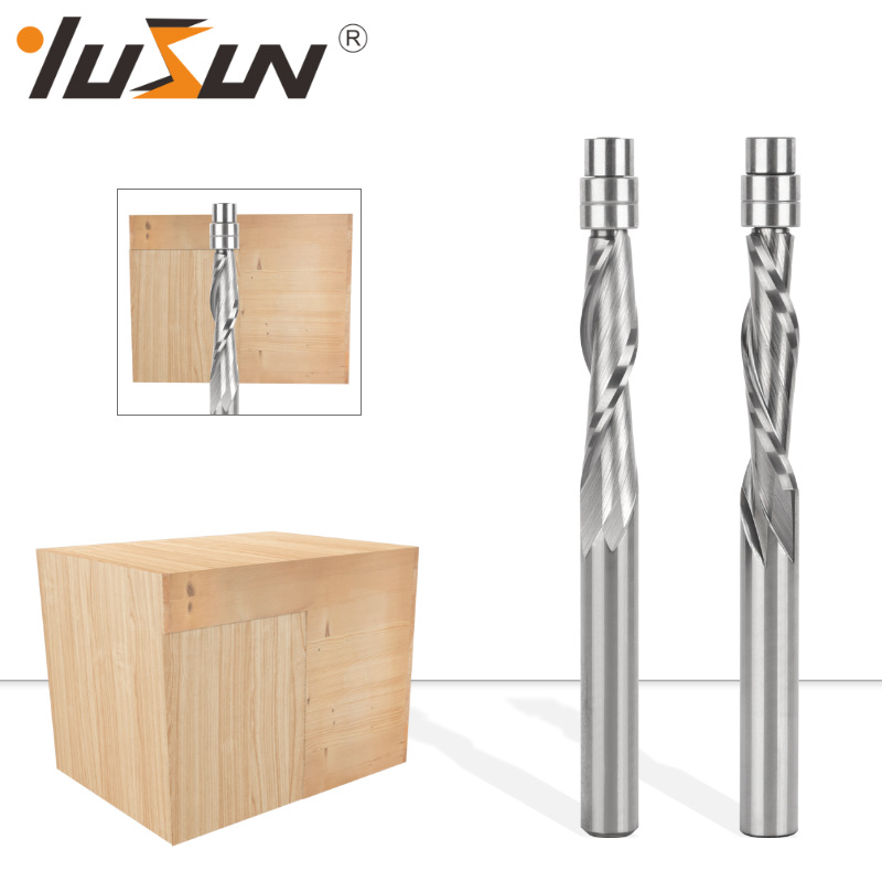 宇盛螺旋上修边刀旋下旋整体合金柄带轴承仿形修边刀木工铣刀具