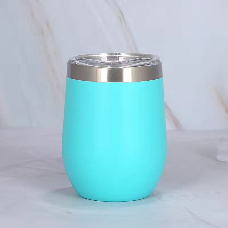 12oz doble vacío interior y exterior 304 acero inoxidable U taza de vino vino vino vino huevo taza de agua de estómago taza de calor