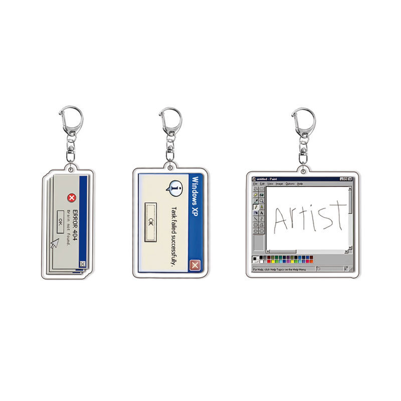 [Laminated] Computer Command - Acrylic Double-Sided Keychain Backpack Pendant Cross-Border Spot Delivery