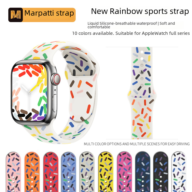 Applicable to Apple iWatch1-9/SE Silicone strap smart AppleWatch…