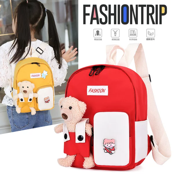 Kindergarten backpack Boys and Girls cute cartoon backpack 2-3-5 years old travel snack bag