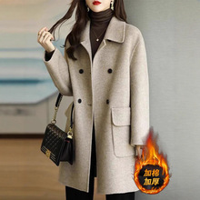 毛呢外套女士秋冬2025新款爆款妈妈夹棉加厚中长款呢子大衣高级感
