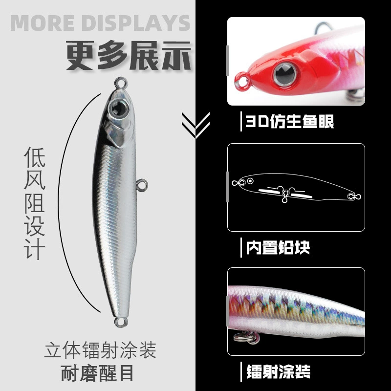 Far -shot micro -object small silver fish full swimming layer Shenshui pencil wholesale Luya fake bait bass bass bass bass bionic bionic hard bait