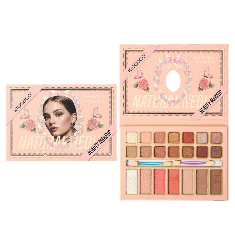 IGOODCO nueva portada de belleza transfronteriza perlada opaca sombra de ojos brillante blush lipstick multifuncional bandeja de maquillaje image 5