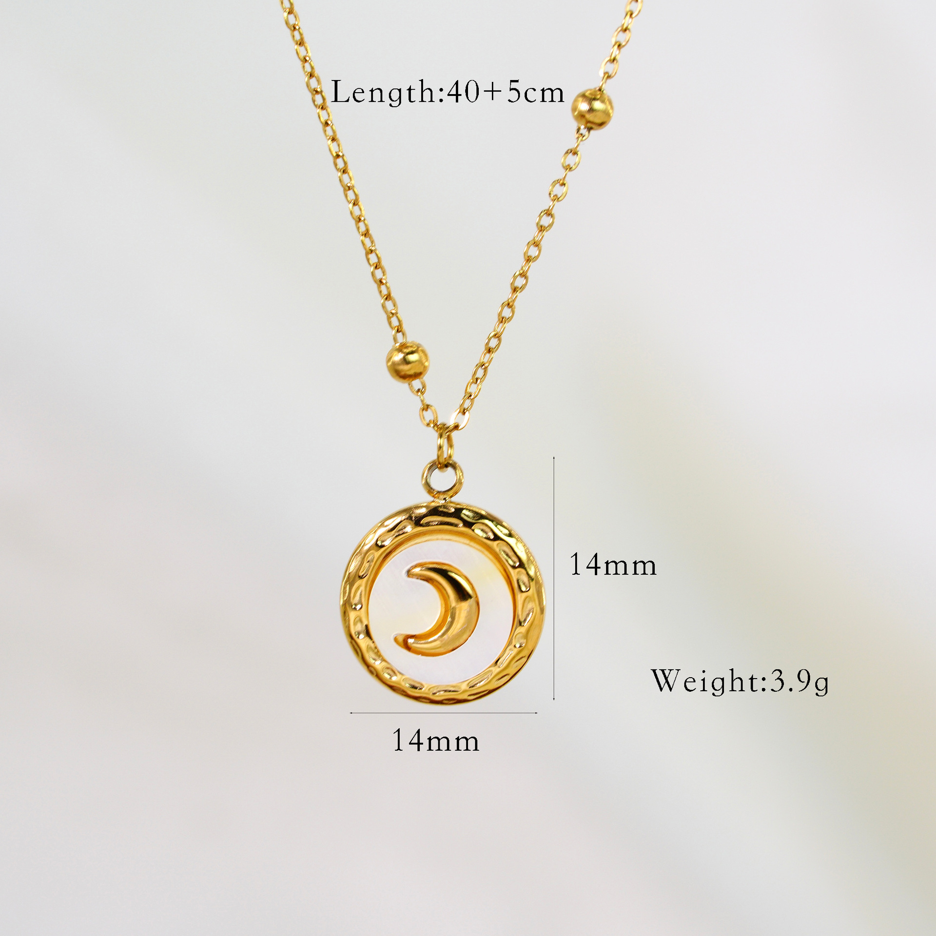 Plating Design Basic Simple Style Geometric Star Moon Natural Stone Titanium Steel Necklace In Bulk