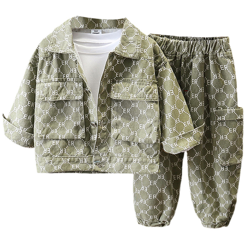 7099 ropa para niños traje para niños primavera y otoño 2025 nueva ropa de primavera para niños pequeños y medianos