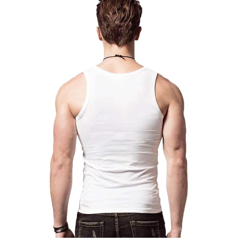Nueva camiseta deportiva ajustada sin mangas para hombre, chaleco de algodón ajustado, deportivo, transpirable, acanalado con dos pequeñas costillas para hombres jóvenes image 1