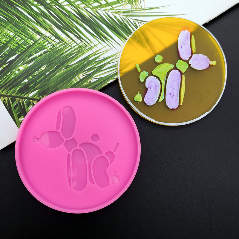 新款气球狗杯垫家居生活创意杯垫滴胶模具创意气球狗diy硅胶模具