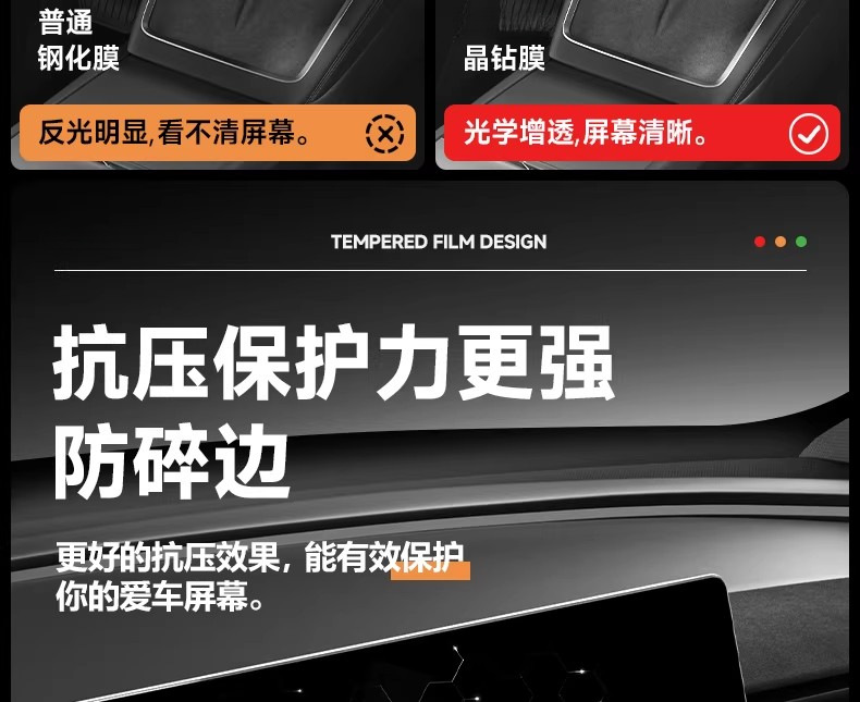 26 Models of Model Y/Yl Tesla Screen Tempered Film with Full Screen Coverage Tempered Glass 16inch Tesla Tempered Film