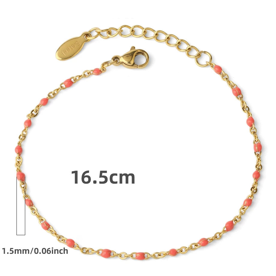 Women's Pearl Bead Crystal Chain Bracelet - Light Pink Style