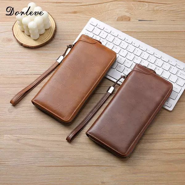 Wallet Men's Long Zipper Clutch Fashion Multi-Functional Business Youth Clutch Multi-Card Slot Men's Mobile Phone Bag Trendy