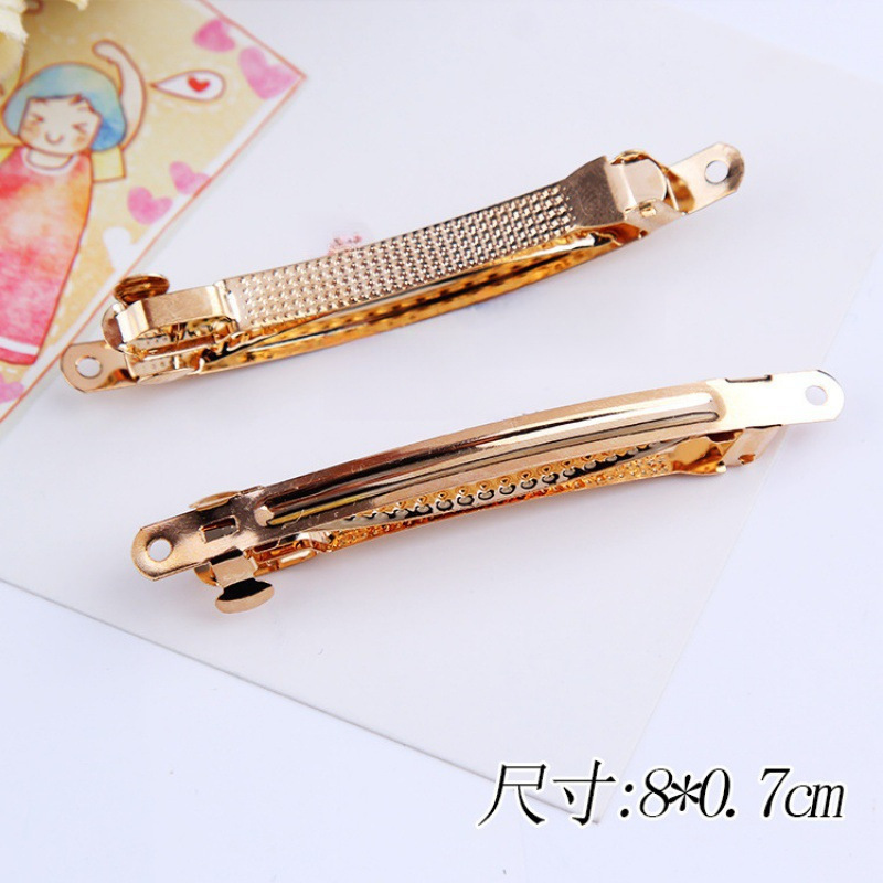8cm thin gold spring clip one