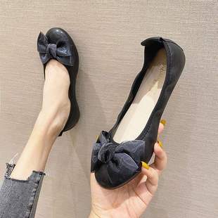 Flat Shoes for Women 2025 New Spring & Fall Casual Versatile Soft-Soled Beanie Shoes for Work Mothers Shoes for Women