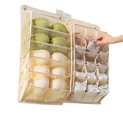 Manufacturer storage bag wall hanging underwear storage box underwear socks folding bra storage door rear organizing wardrobe hanging bag