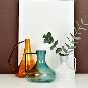 Simple Colorful Glass Pot Decoration Hotel Model Room Home Home Living Room Dining Table Countertop Decoration Sales Office