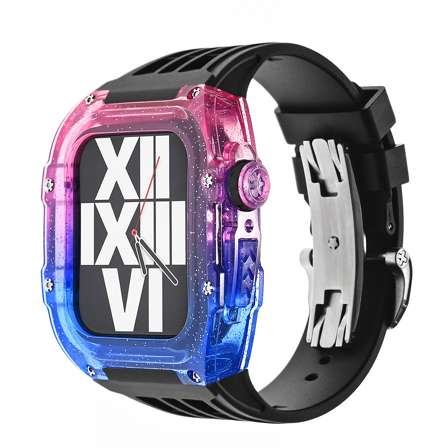 [나비버클] 퍼플블루 그라데이션 쉘-블랙 스트랩